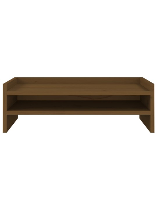 Stojan na monitor medově hnědý 50x24x16 cm masivní borové dřevo