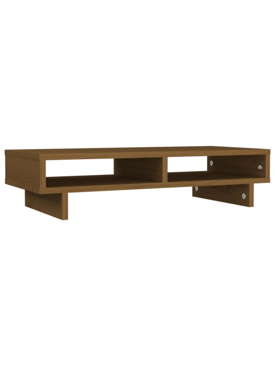 Stojan na monitor medově hnědý 60x27x14 cm masivní borové dřevo