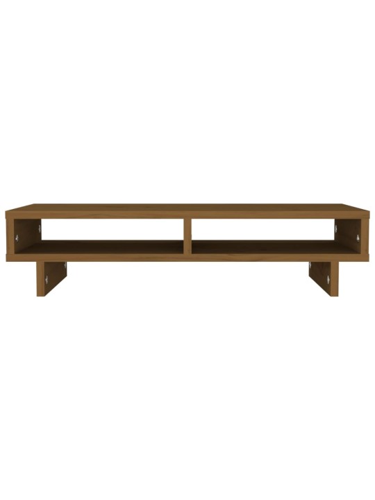 Stojan na monitor medově hnědý 60x27x14 cm masivní borové dřevo