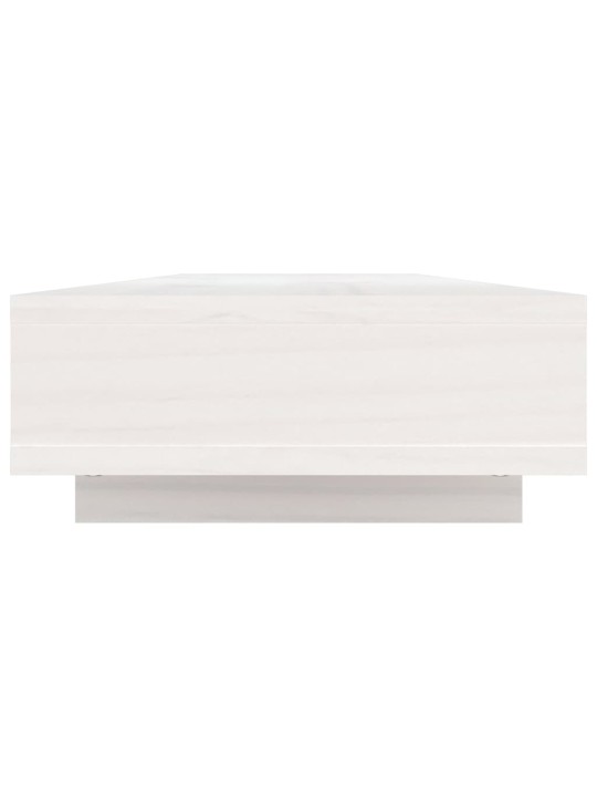 Stojan na monitor bílý 100x27x14 cm masivní borové dřevo