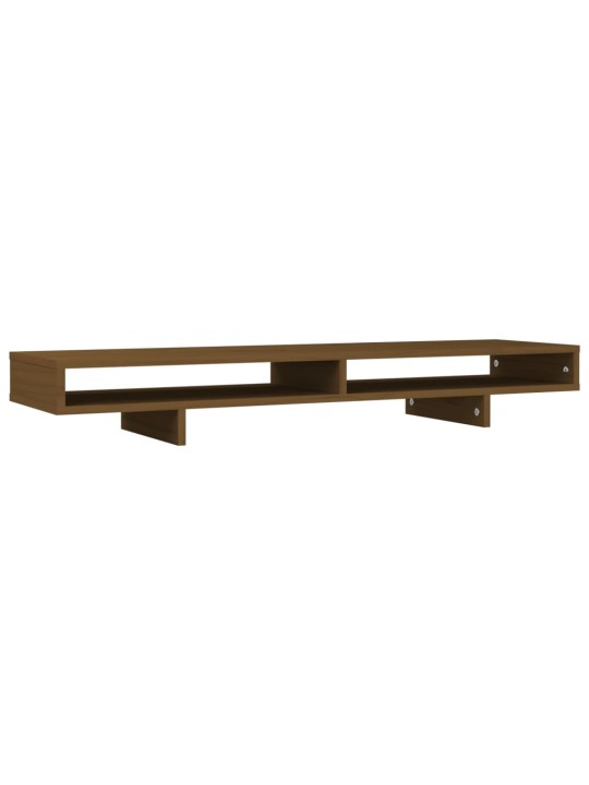 Stojan na monitor medově hnědý 100x27x14 cm masivní borovice