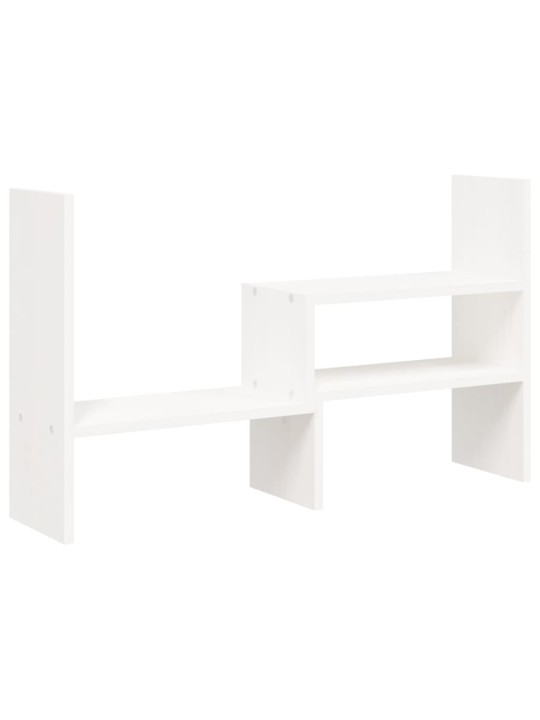 Stojan na monitor bílý (39–72) x 17 x 43 cm masivní borovice