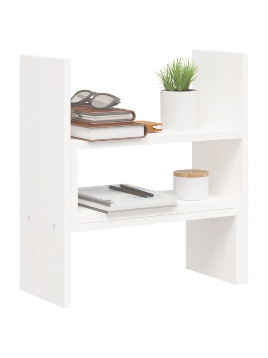 Stojan na monitor bílý (39–72) x 17 x 43 cm masivní borovice