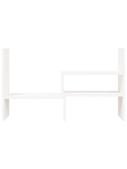 Stojan na monitor bílý (39–72) x 17 x 43 cm masivní borovice