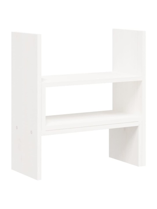 Stojan na monitor bílý (39–72) x 17 x 43 cm masivní borovice
