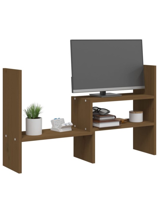 Stojan na monitor medově hnědý (39–72)x17x43cm masivní borovice