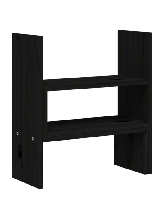 Stojan na monitor černý (39–72) x 17 x 43 cm masivní borovice