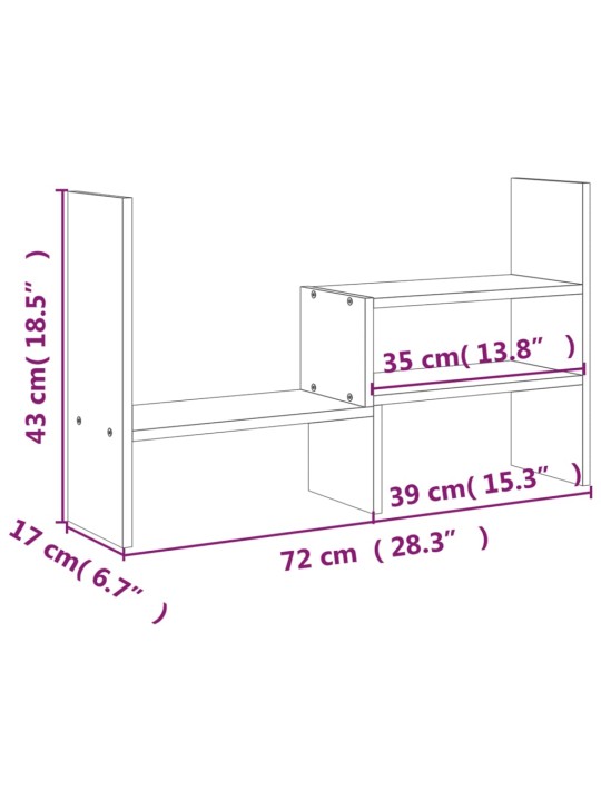 Stojan na monitor černý (39–72) x 17 x 43 cm masivní borovice