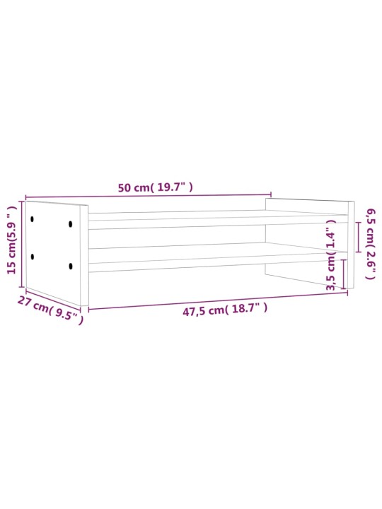 Stojan na monitor 50 x 27 x 15 cm masivní borové dřevo
