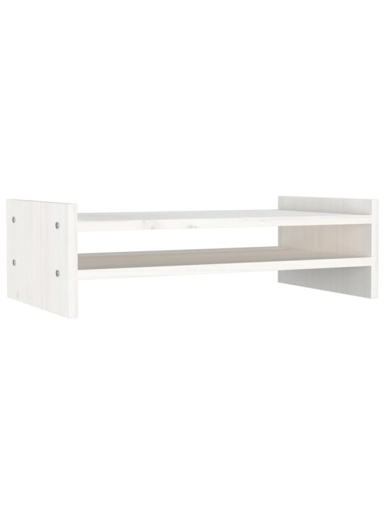 Stojan na monitor bílý 50x27x15 cm masivní borové dřevo