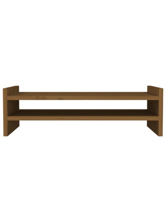 Stojan na monitor medově hnědý 50x27x15 cm masivní borové dřevo