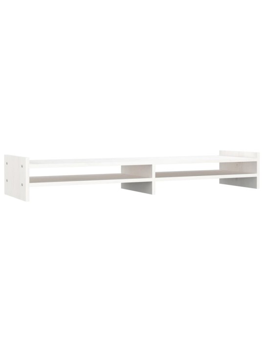 Stojan na monitor bílý 100 x 27 x 15 cm masivní borové dřevo