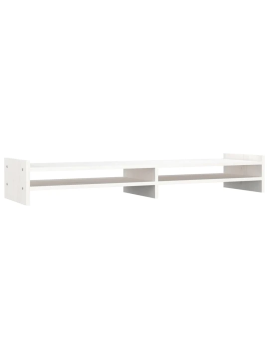 Stojan na monitor bílý 100 x 27 x 15 cm masivní borové dřevo
