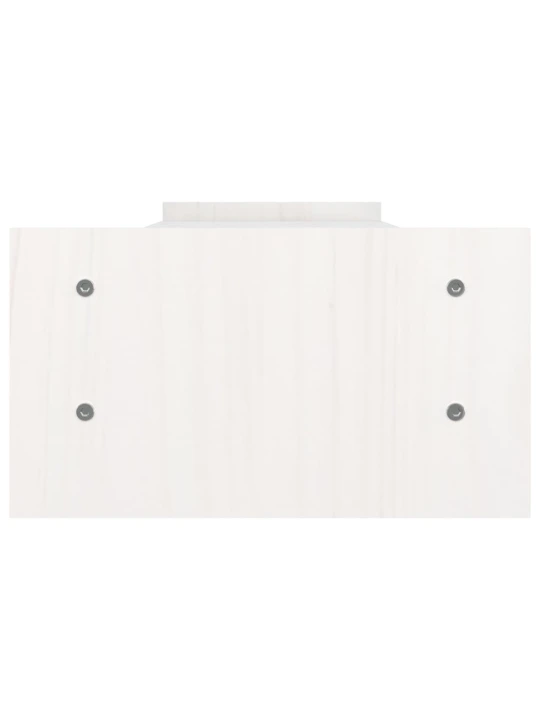 Stojan na monitor bílý 100 x 27 x 15 cm masivní borové dřevo