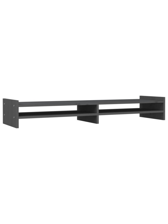 Stojan na monitor bílý 100 x 27 x 15 cm masivní borové dřevo