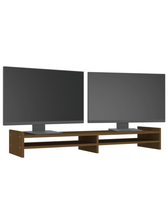 Stojan na monitor medově hnědý 100x27x15 cm masivní borovice