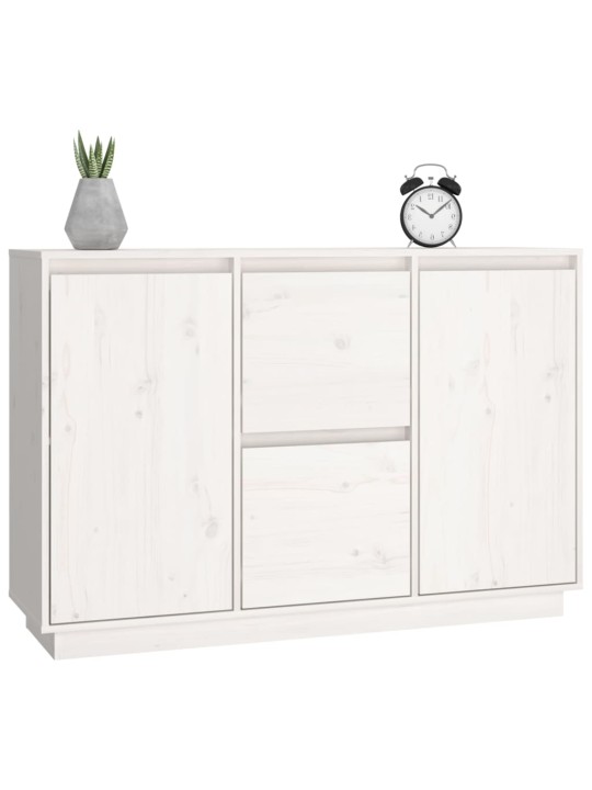 Příborník bílý 111x34x75 cm masivní borové dřevo