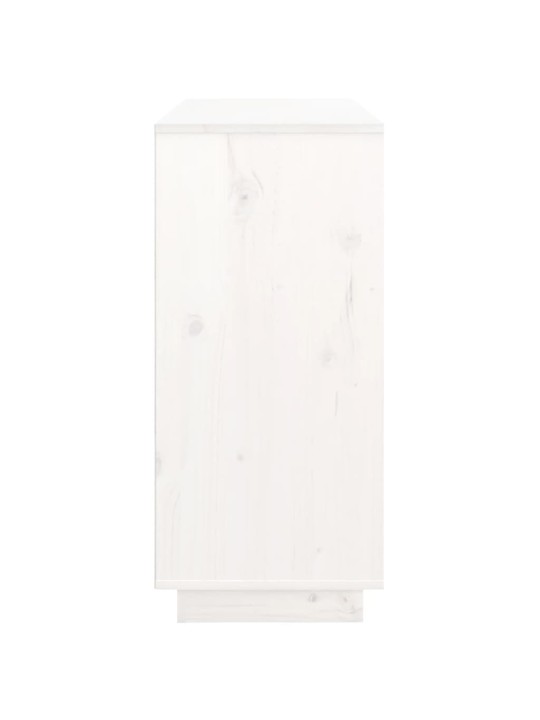 Příborník bílý 111x34x75 cm masivní borové dřevo
