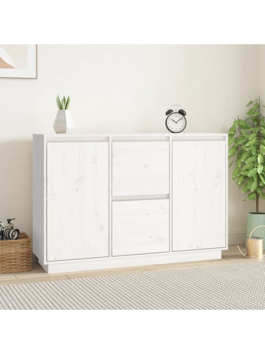 Příborník bílý 111x34x75 cm masivní borové dřevo