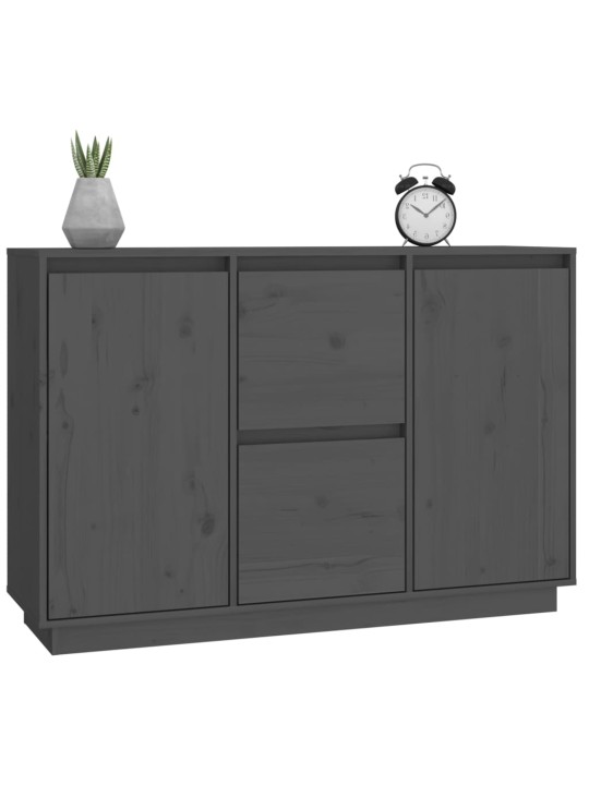 Příborník šedý 111x34x75 cm masivní borové dřevo
