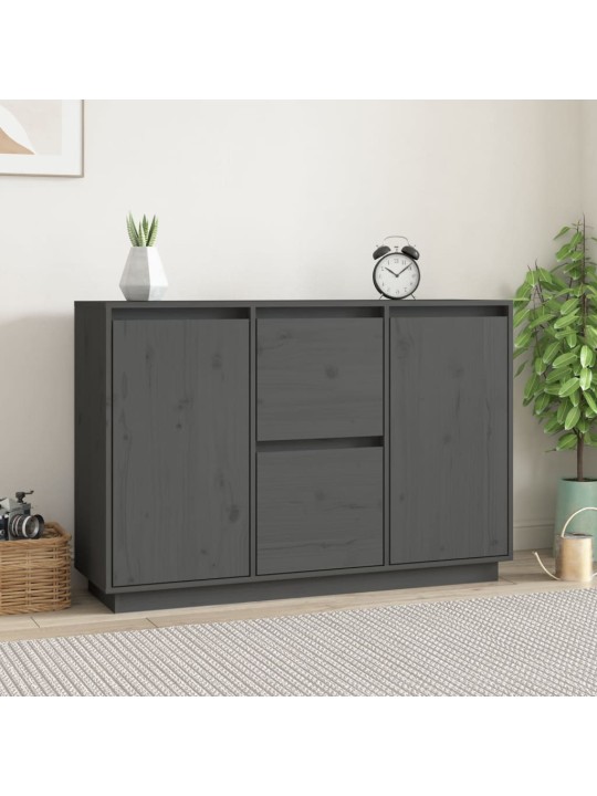 Příborník šedý 111x34x75 cm masivní borové dřevo