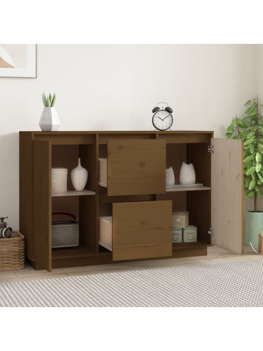 Příborník medově hnědý 111x34x75 cm masivní borové dřevo
