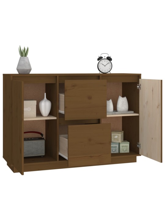 Příborník medově hnědý 111x34x75 cm masivní borové dřevo