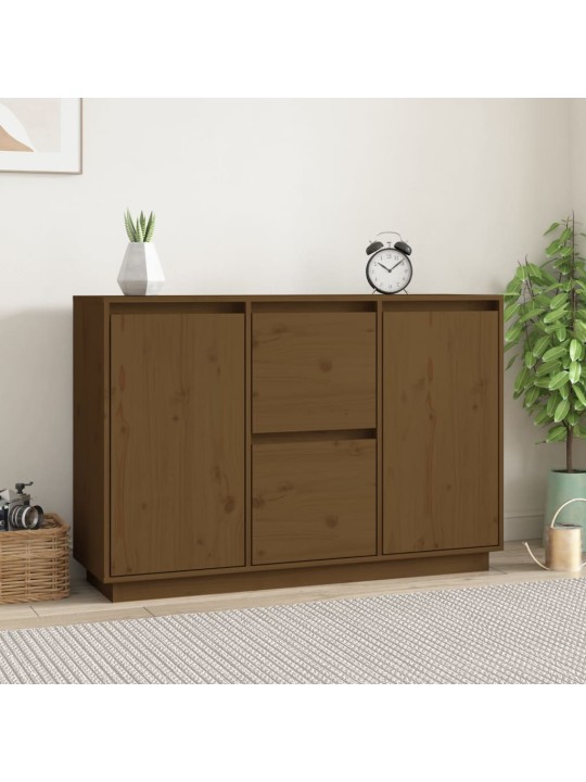 Příborník medově hnědý 111x34x75 cm masivní borové dřevo