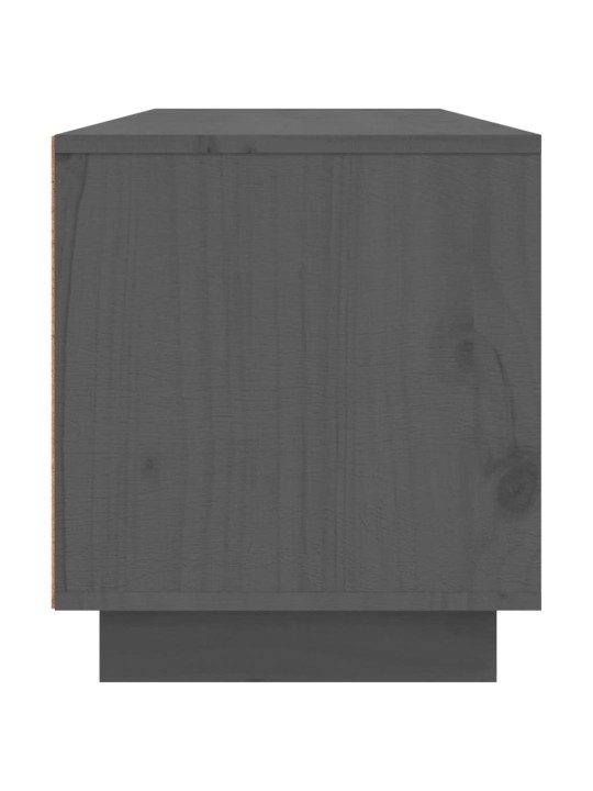 TV skříňka šedá 140 x 35 x 40 cm masivní borové dřevo