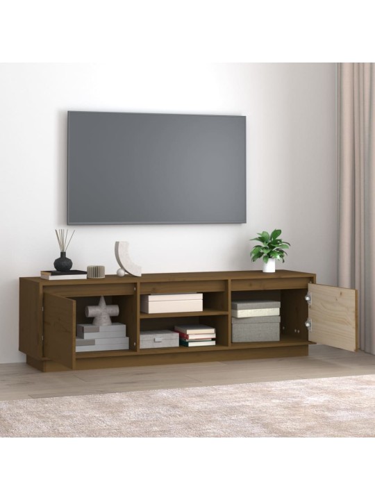 TV skříňka medově hnědá 140 x 35 x 40 cm masivní borové dřevo