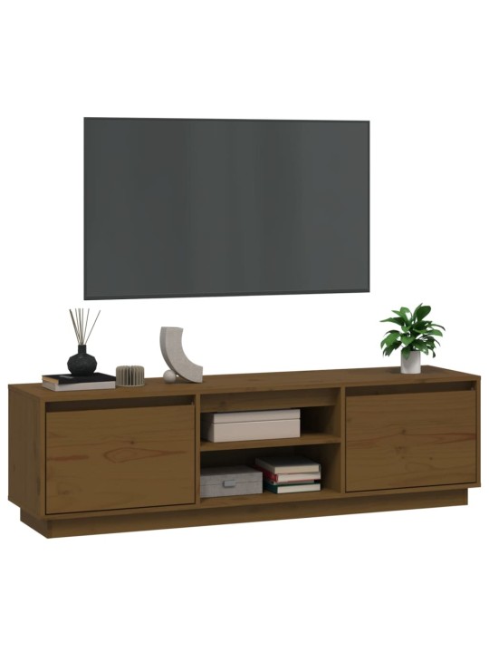 TV skříňka medově hnědá 140 x 35 x 40 cm masivní borové dřevo