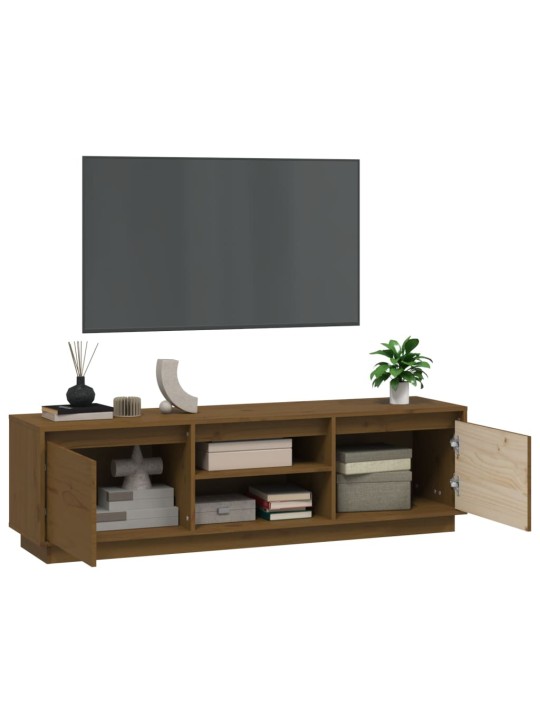TV skříňka medově hnědá 140 x 35 x 40 cm masivní borové dřevo