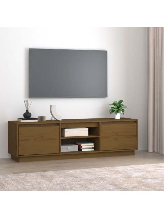 TV skříňka medově hnědá 140 x 35 x 40 cm masivní borové dřevo