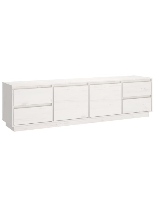 TV skříňka bílá 176x37x47,5 cm masivní borové dřevo