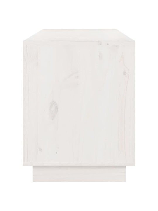 TV skříňka bílá 176x37x47,5 cm masivní borové dřevo