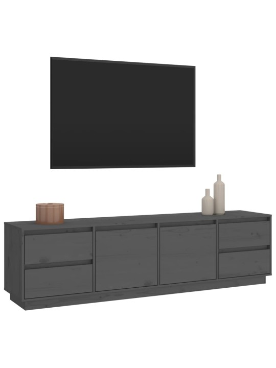 TV skříňka šedá 176x37x47,5 cm masivní borové dřevo