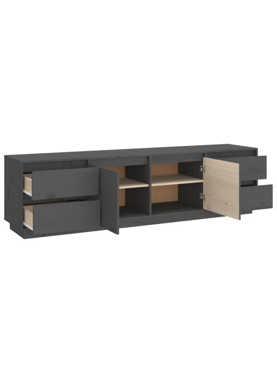 TV skříňka šedá 176x37x47,5 cm masivní borové dřevo