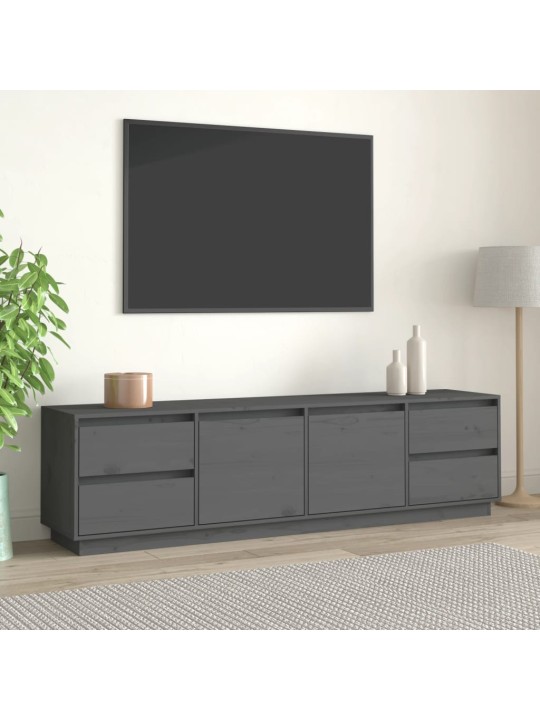 TV skříňka šedá 176x37x47,5 cm masivní borové dřevo