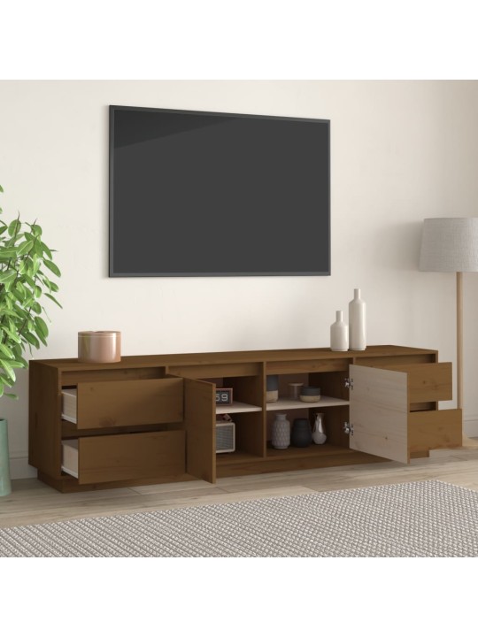 TV skříňka medově hnědá 176x37x47,5 cm masivní borové dřevo