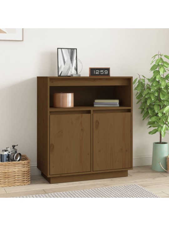 Příborník medově hnědý 70 x 34 x 80 cm masivní borové dřevo