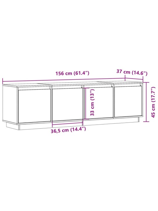 TV skříňka 156 x 37 x 45 cm masivní borové dřevo