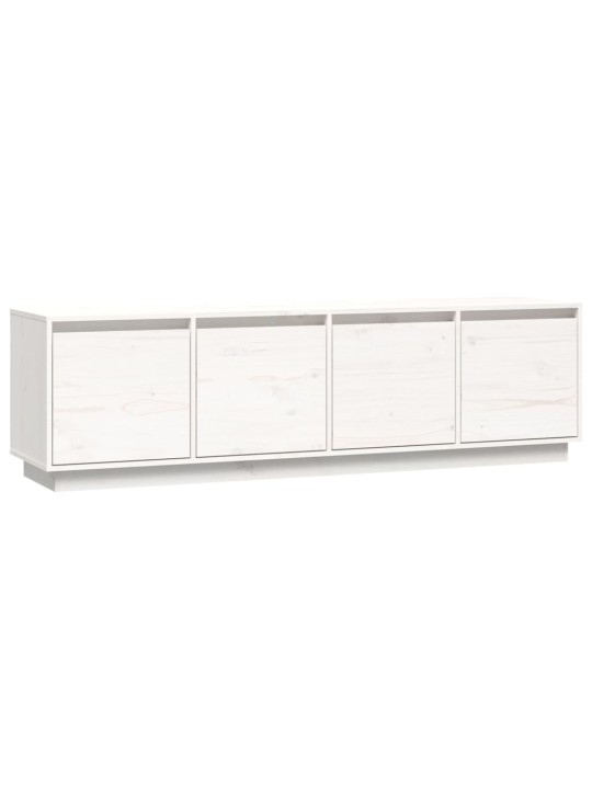 TV skříňka bílá 156 x 37 x 45 cm masivní borové dřevo