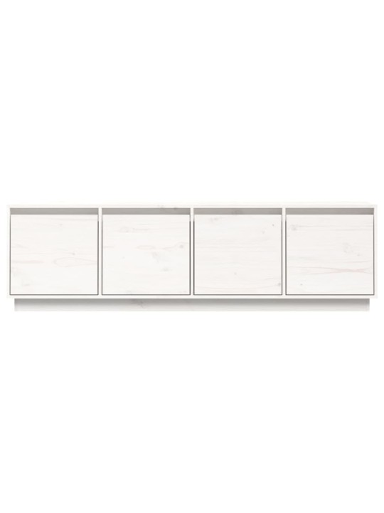 TV skříňka bílá 156 x 37 x 45 cm masivní borové dřevo