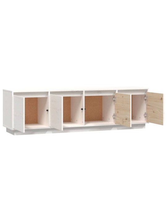 TV skříňka bílá 156 x 37 x 45 cm masivní borové dřevo