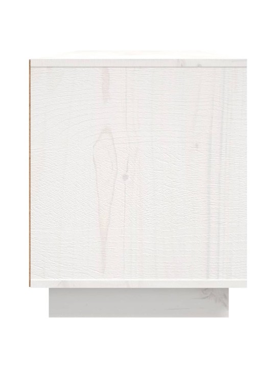 TV skříňka bílá 156 x 37 x 45 cm masivní borové dřevo
