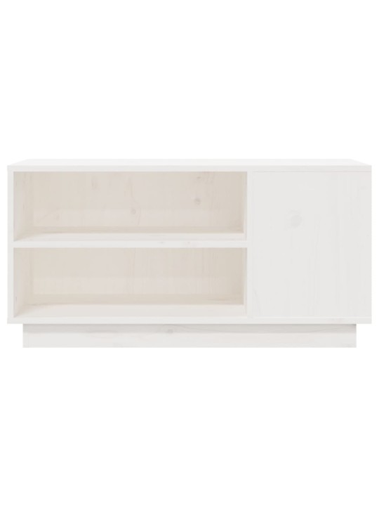 TV skříňka bílá 80x35x40,5 cm masivní borové dřevo