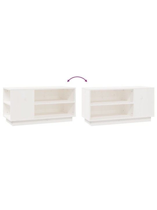TV skříňka bílá 80x35x40,5 cm masivní borové dřevo