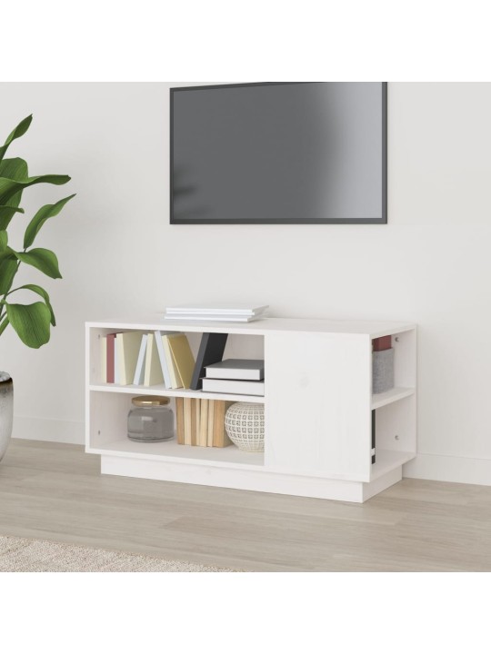 TV skříňka bílá 80x35x40,5 cm masivní borové dřevo