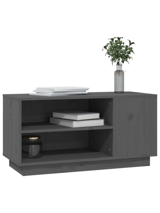 TV skříňka šedá 80 x 35 x 40,5 cm masivní borové dřevo