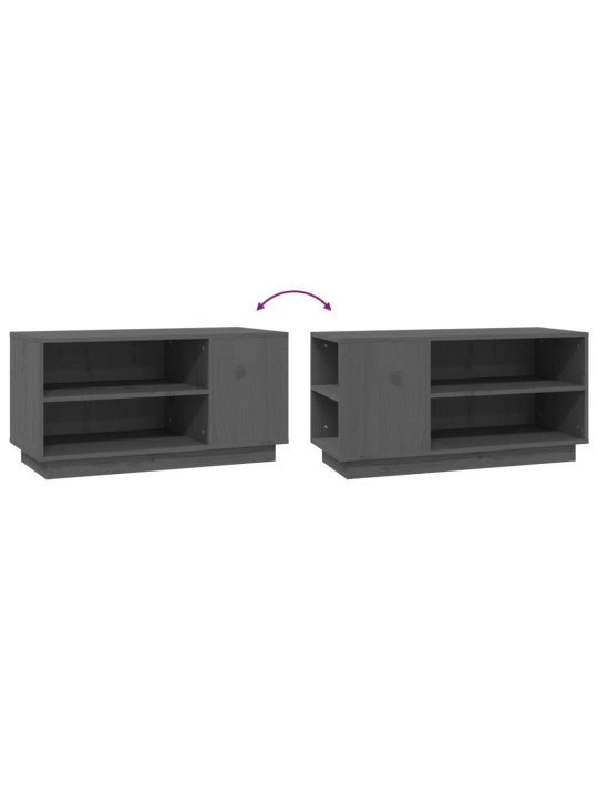 TV skříňka šedá 80 x 35 x 40,5 cm masivní borové dřevo